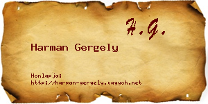 Harman Gergely névjegykártya